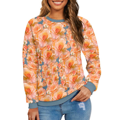 Floral Embosses: Roses 03-01 "Apricot Bloom Essential" Sweater