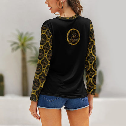Outspoken Designs 05-02 "Teach Peace" Ladies Designer Long Sleeve T-shirt (5 colors)