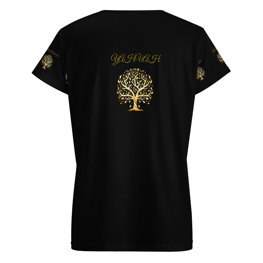 Yahuah-Tree of Life 01-01 Designer V-neck T-shirt