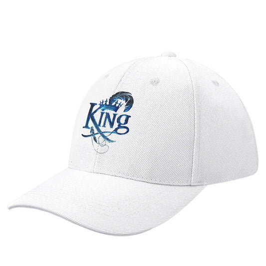 KING 02-01 White Men's Designer Baseball Cap (Black/White)