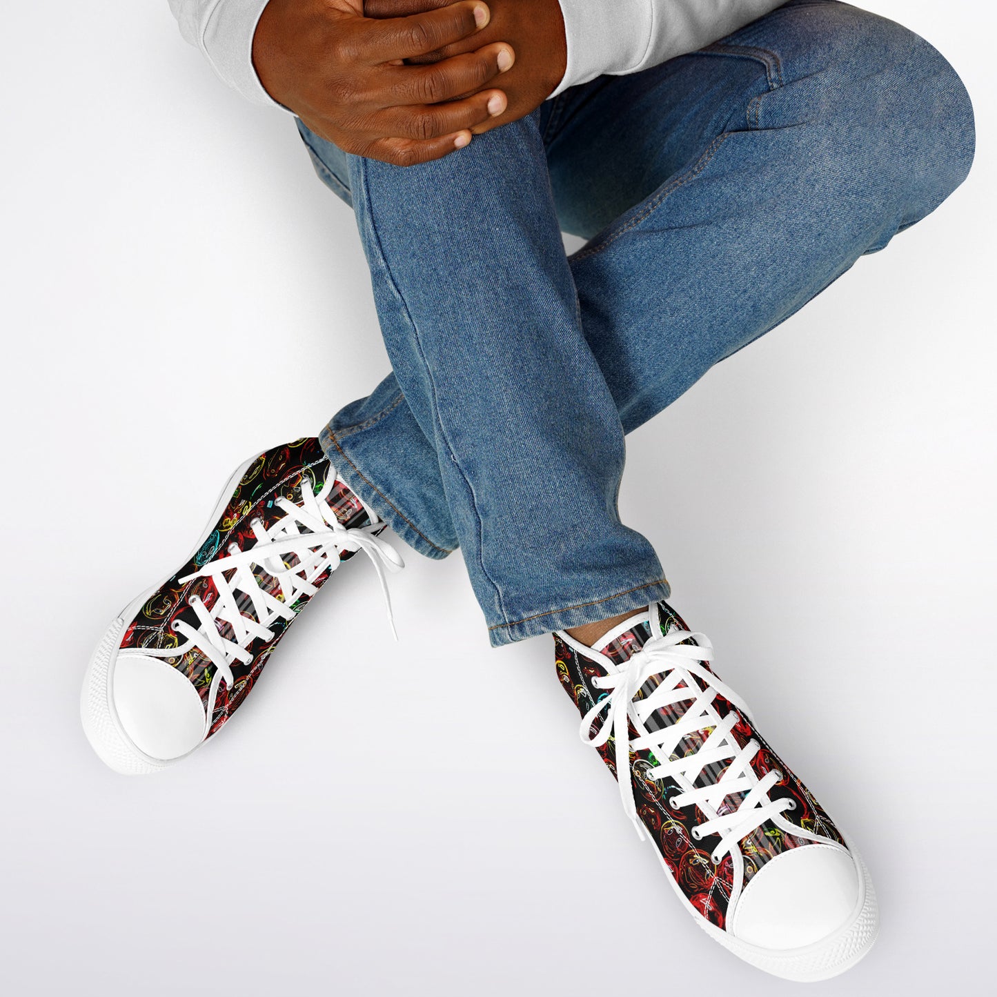 Outspoken Designs 01-01 "Lighten Up" Urban Peak Unisex High Top Canvas Sneakers