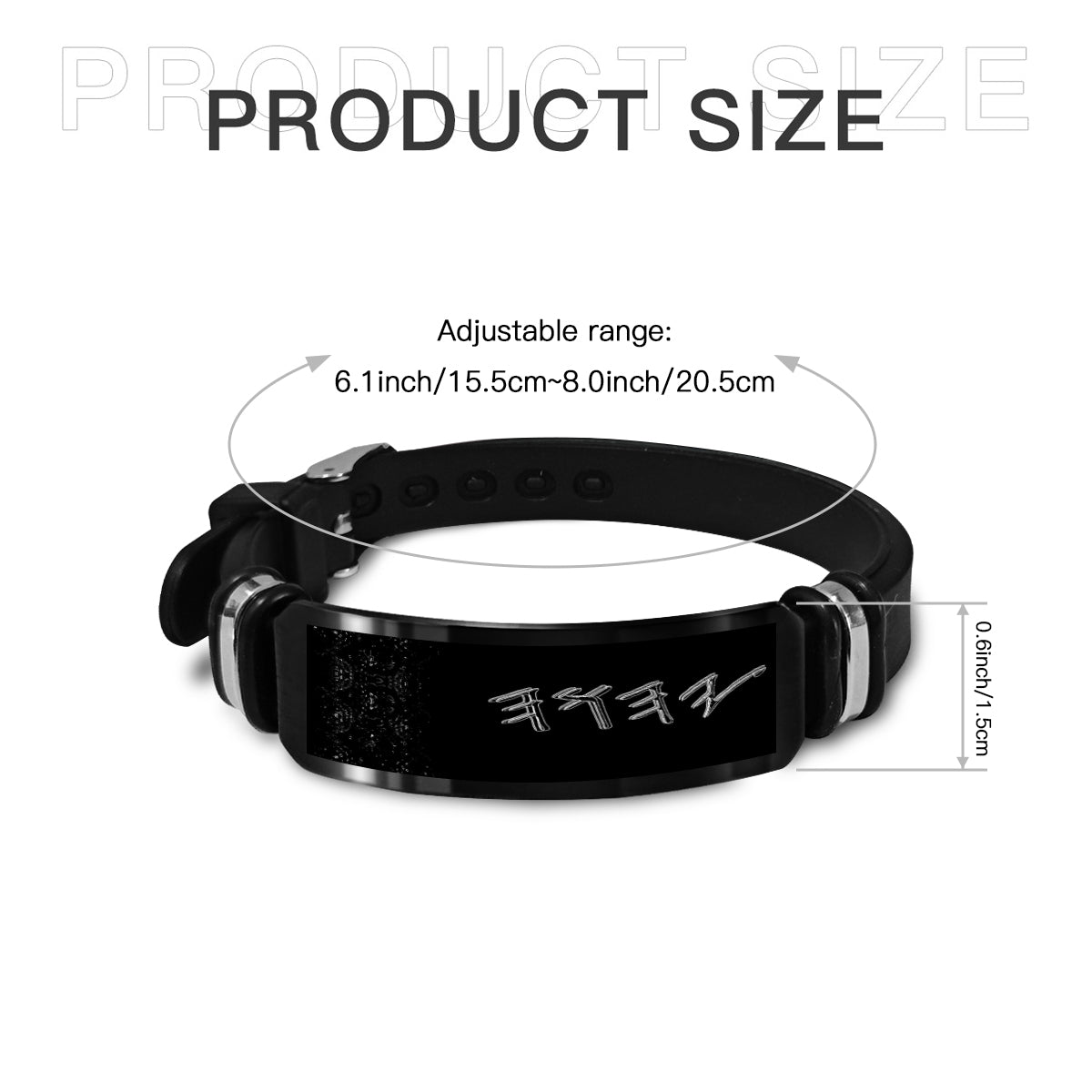 Yahuah Logo 01-01 Designer Silicone + Stainless Steel Wristband (5 colors)