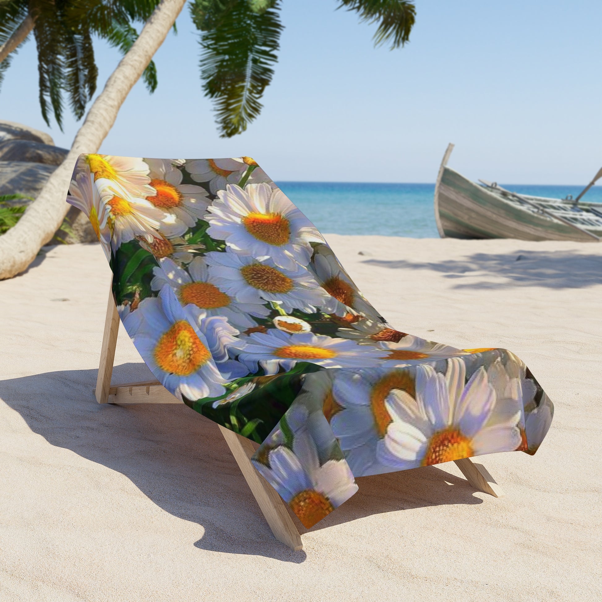 timereproofportraits-sun-kissed-meadow-beach-towel-daisy-floral-print