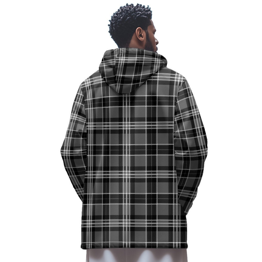 Plaid Print Flax Lined Full Zip Hoodie