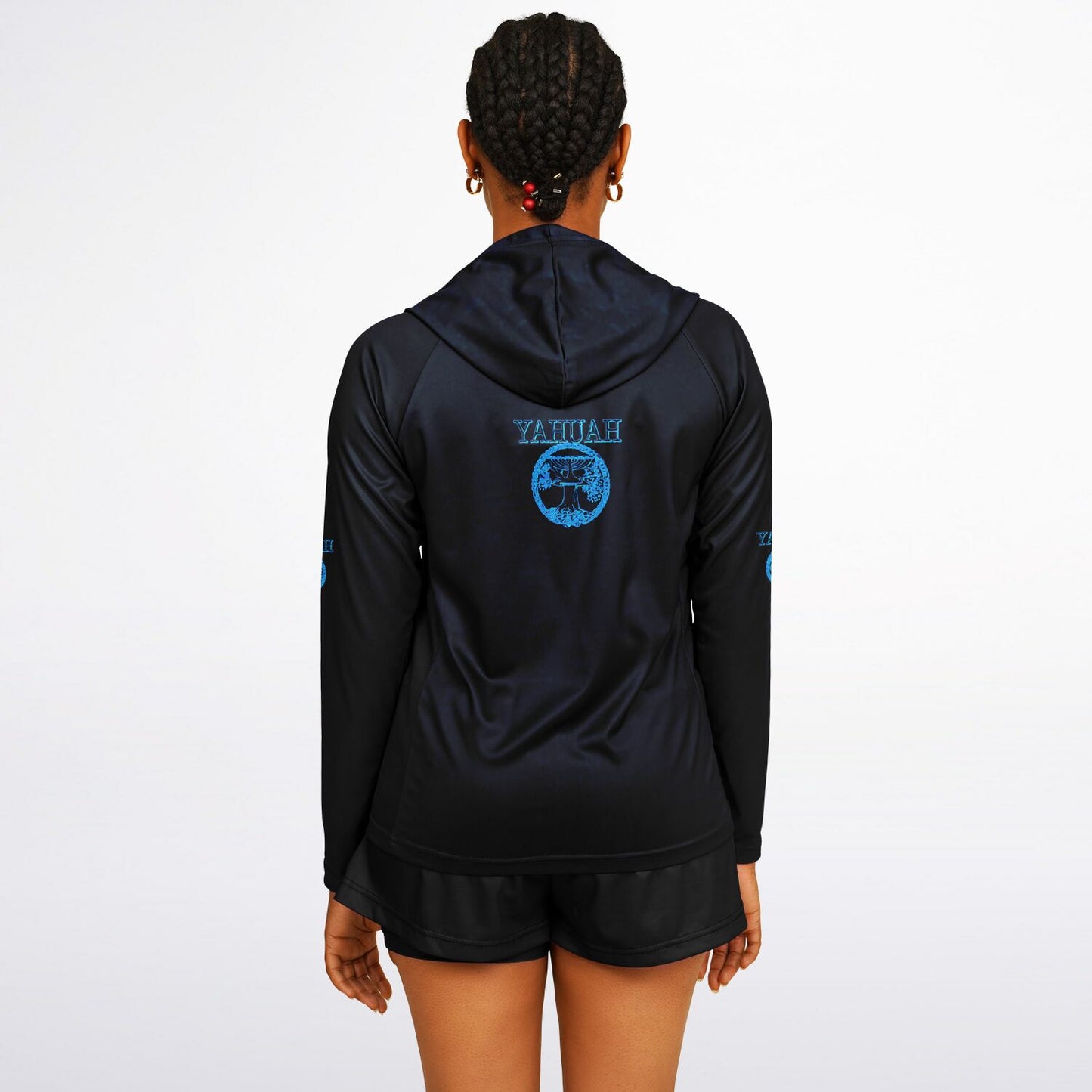 Yahuah-Tree of Life 02-02 Ladies Designer Lightweight Raglan Hoodie