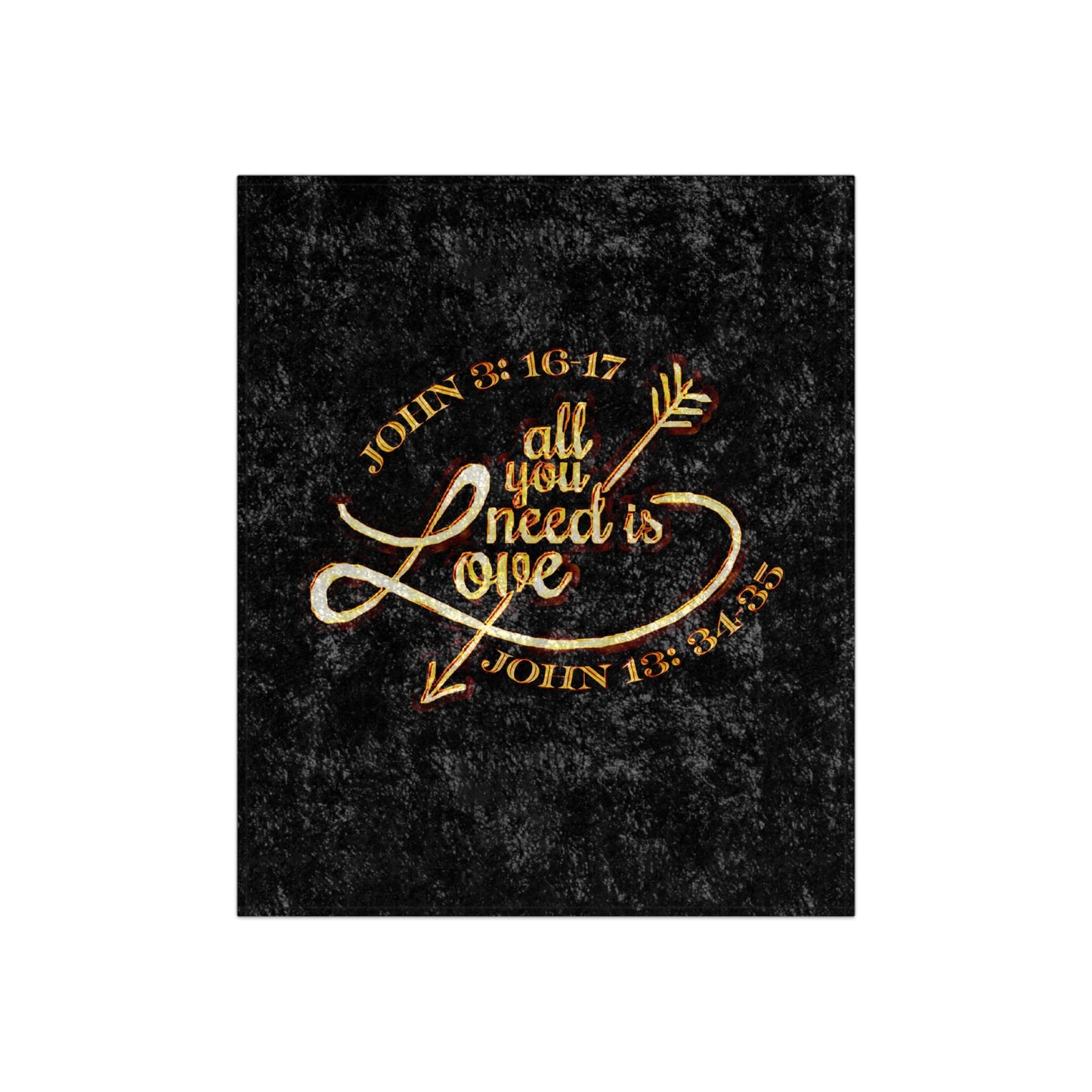 Illustrated Truth 02-02 "All You Need is Love" Designer Crushed Velvet Throw Blanket