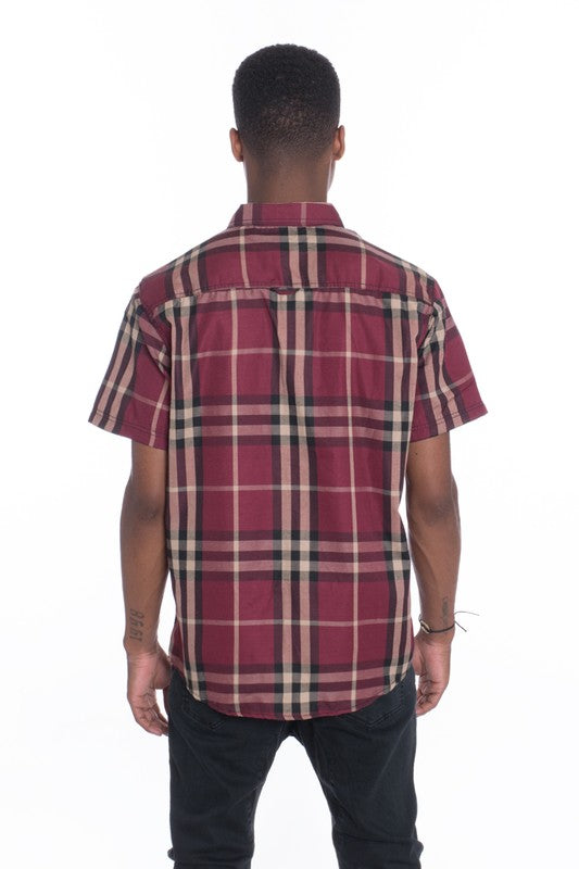 Short Sleeve Plaid Dress Shirt (5 colors)