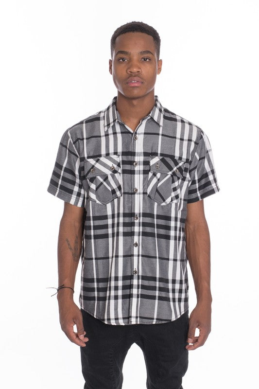 Short Sleeve Plaid Dress Shirt (5 colors)