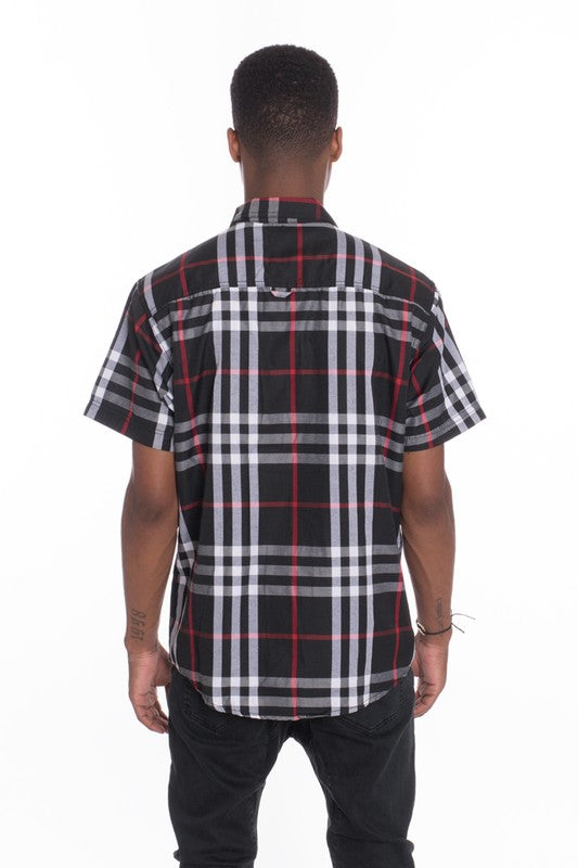 Short Sleeve Plaid Dress Shirt (5 colors)