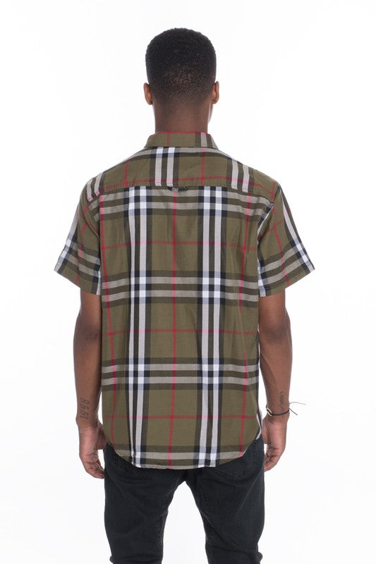 Short Sleeve Plaid Dress Shirt (5 colors)