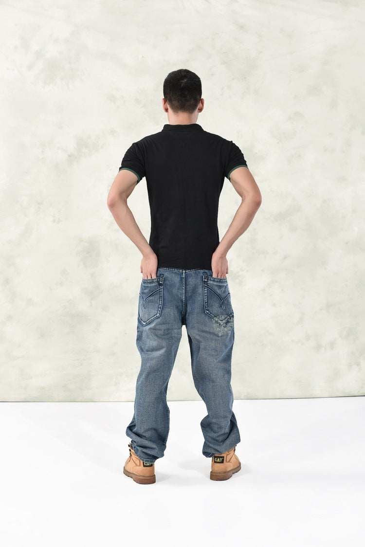 Medium Blue Baggy Male Denim Jeans