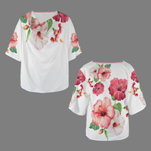 Load image into Gallery viewer, TRP Floral Print 03 Designer Draped Neck Flare Sleeve Blouse