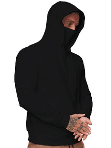 Solid Color Masked Pullover Hoodie for Men (4 colors)