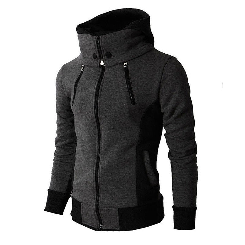 Thickened Full Zip High Neck Male Hoodie (3 colors)