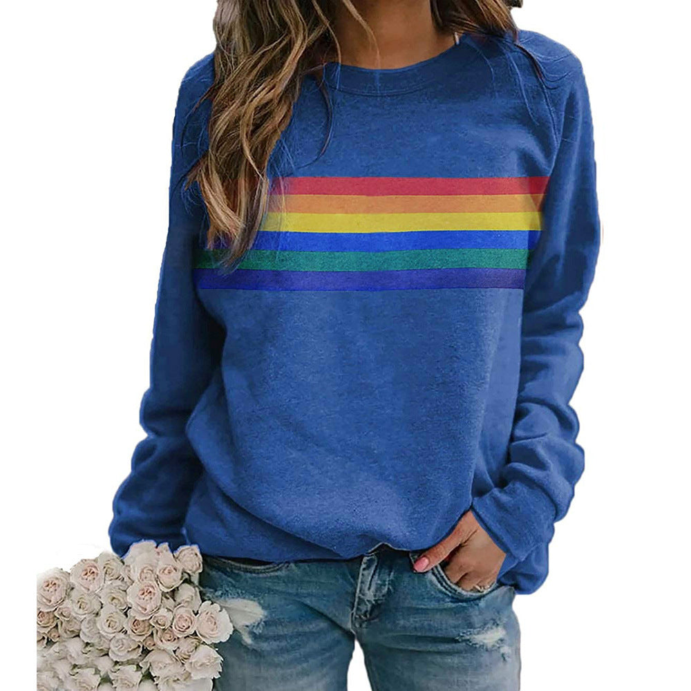 Colorful Striped Round Neck Raglan Sleeve Sweater (5 colors)