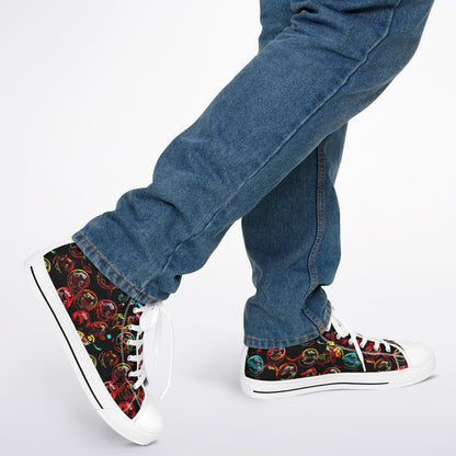 "Lighten Up" (01) | Unisex High Top Canvas Sneakers
