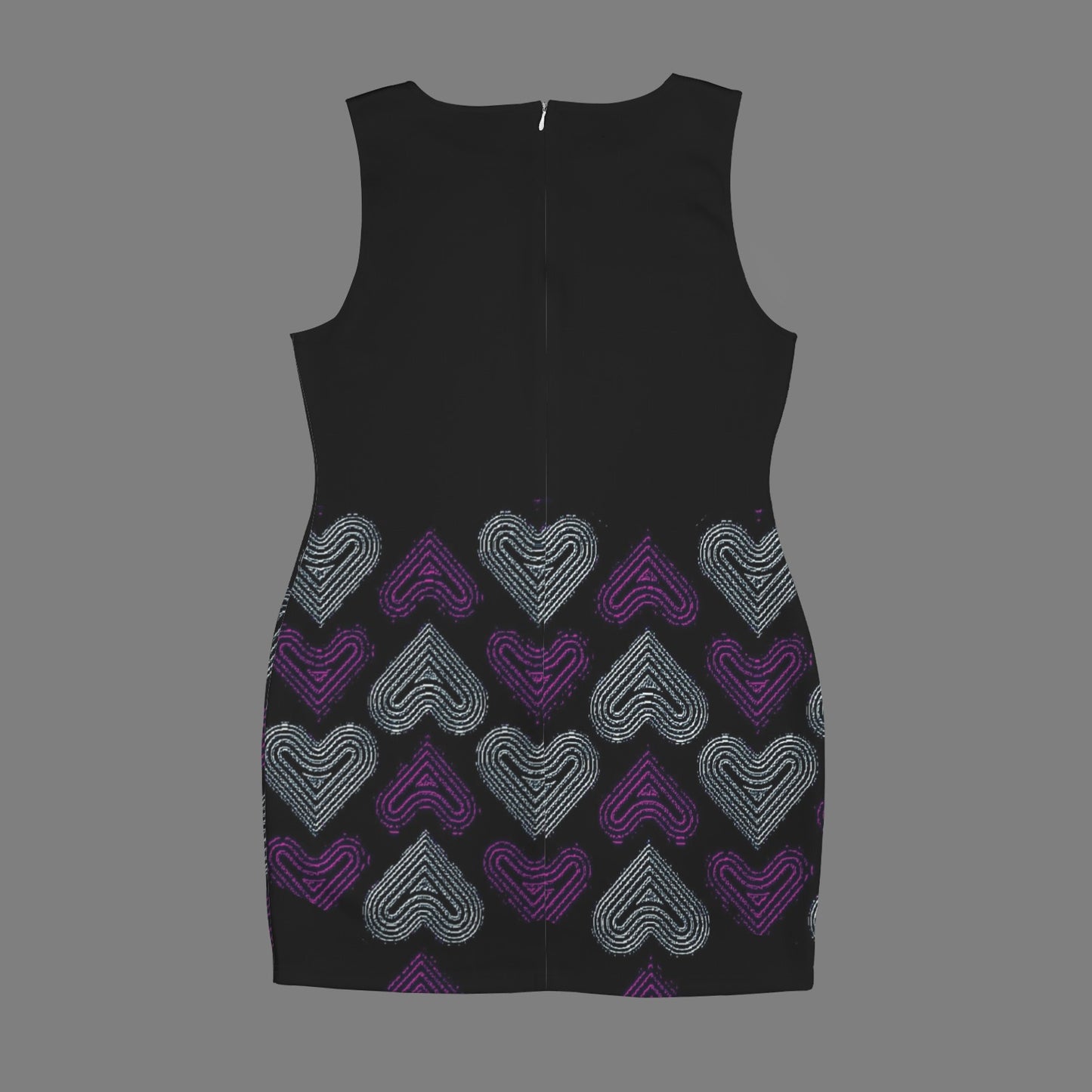 TRP Twisted Patterns 03: Chevron Hearts 01-01 Designer Boat Neck Bodycon Mini Dress