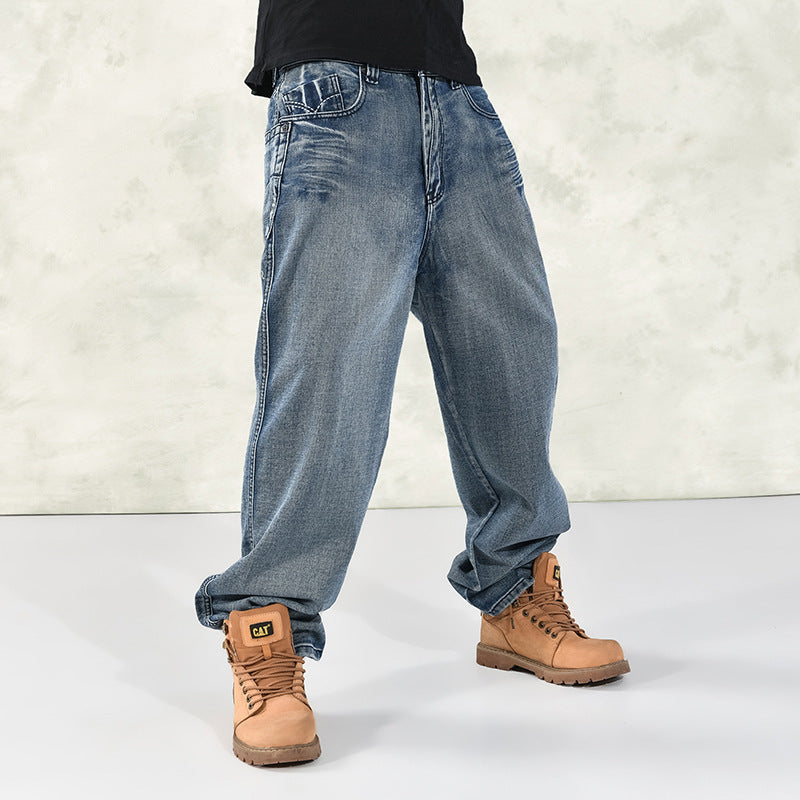 Medium Blue Baggy Male Denim Jeans