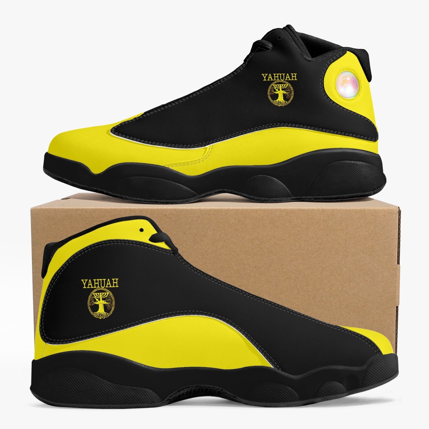 Yahuah-Tree of Life 02-01 Black Sole Unisex  Basketball Sneakers