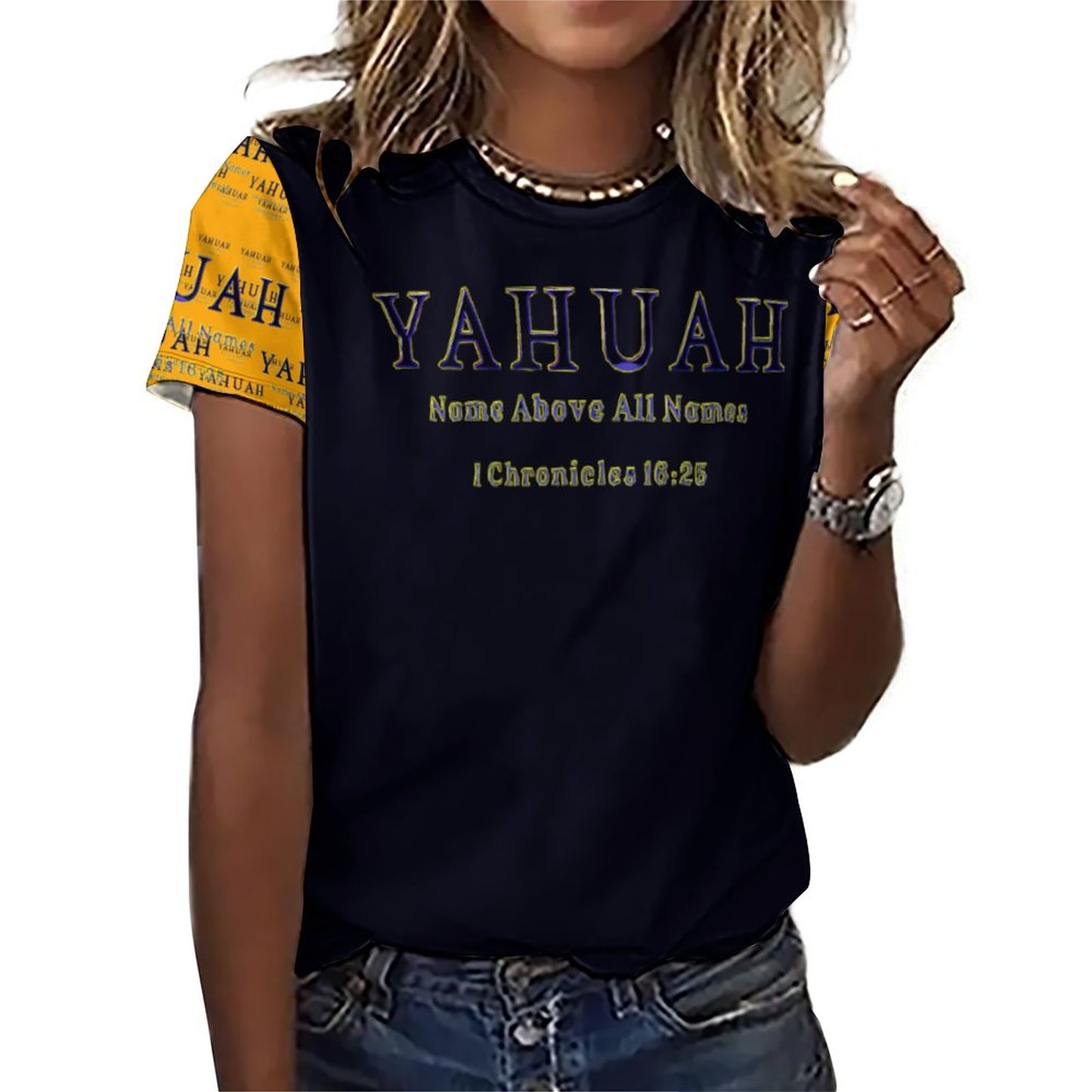 Yahuah-Name Above All Names 02-01 Ladies Designer T-shirt