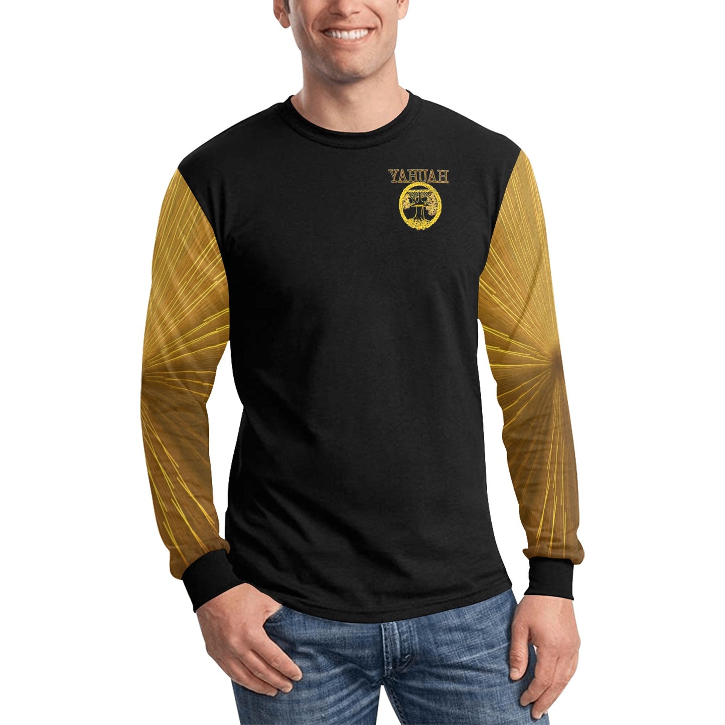 Yahuah-Tree of Life 02-03 Voltage Men's Designer Long Sleeve T-shirt