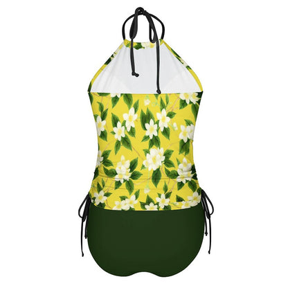 TRP Floral Print 10: Jasmine Vine 01-01 Designer Halter Neck Tankini
