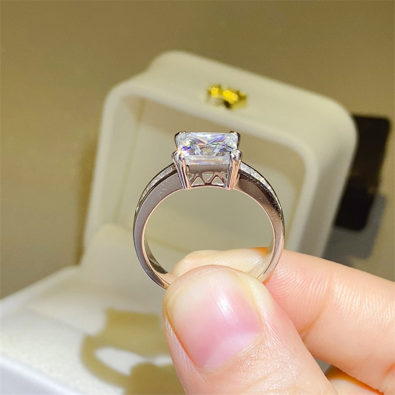 3 Carat Moissanite 925 Sterling Silver Square Shape Solitaire Ring