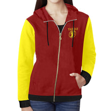 Load image into Gallery viewer, Yahuah-Tree of Life 02-01 Red Ladies Designer Full Zip Hoodie