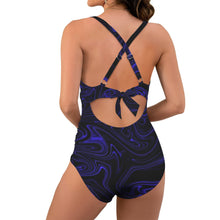 Cargar imagen en el visor de la galería, TRP Maze 01-02 Designer Twist Front Criss Cross Tie Back One Piece Swimsuit