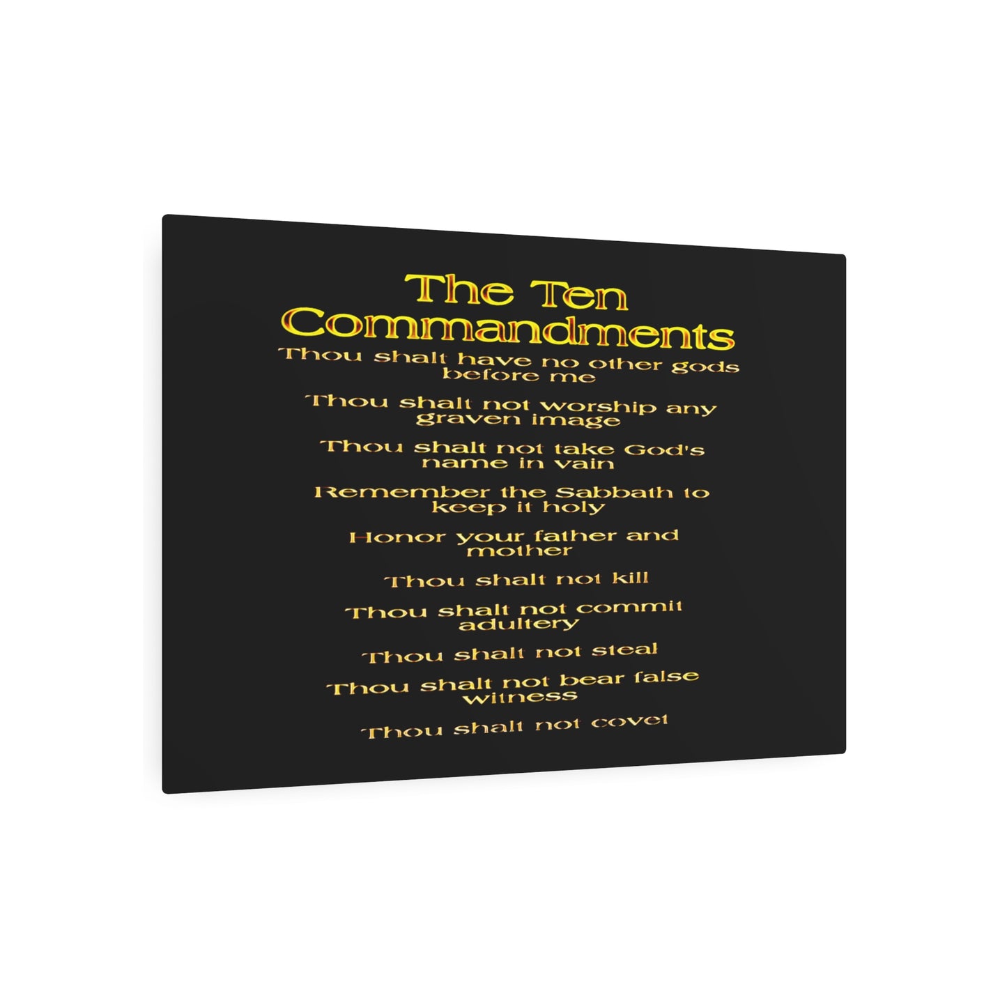 Ten Commandments 01 Horizontal Metal Print (3 sizes)