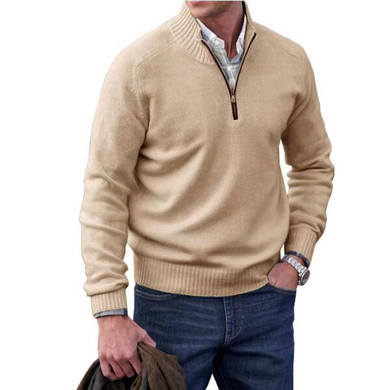 Quarter Zip Stand Collar Sweater (9 colors)