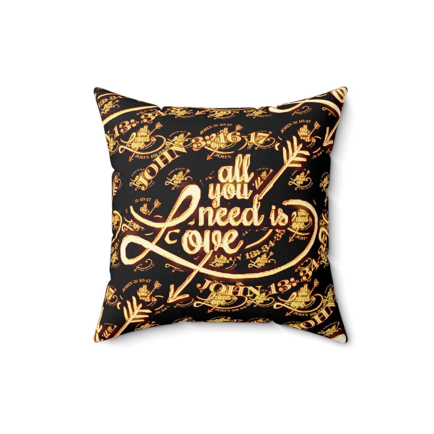 Illustrated Truth 02-02 "All You Need is Love" Designer Faux Suede Square Pillow (4 sizes)