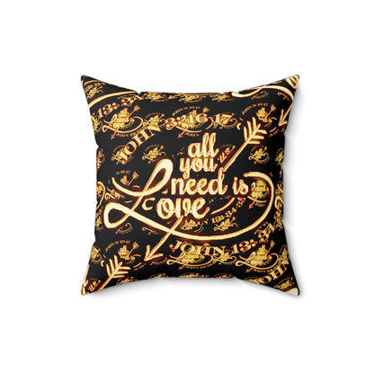 Illustrated Truth 02-02 "All You Need is Love" Faux Suede Square Pillow (4 sizes)