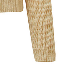 Cargar imagen en el visor de la galería, Beige Backless Lace Up Round Neck Knit Women&#39;s Sweater