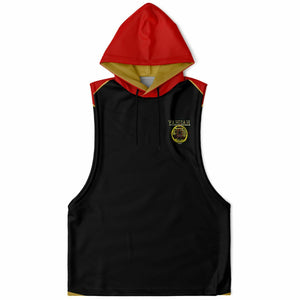 A-Team 01 Sudadera con capucha sin mangas y sisa caída atlética de diseñador para hombre, color rojo 