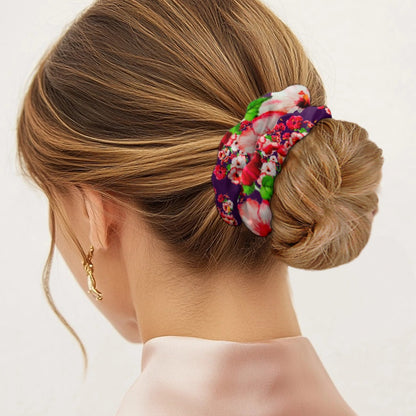 TRP Floral Print 03: Hibiscus Flowers 01-01 Tropical Bloom Satin Scrunchie