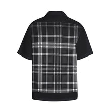 Load image into Gallery viewer, Yahuah-Tree of Life 02-04 + Digital Plaid 01-06A Men&#39;s Designer Short Sleeve Dress Shirt with Chest Pocket