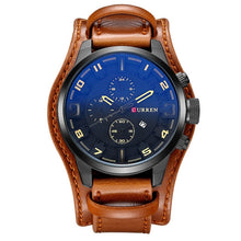 Load image into Gallery viewer, CURREN Men&#39;s Military Steampunk 30m Waterproof Quartz Sports Watch with Leather Band (5 colors)