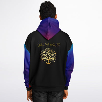 Yahuah-Tree of Life 01 Royal Designer Heavyweight Oversized Fleece Lined Unisex Hoodie