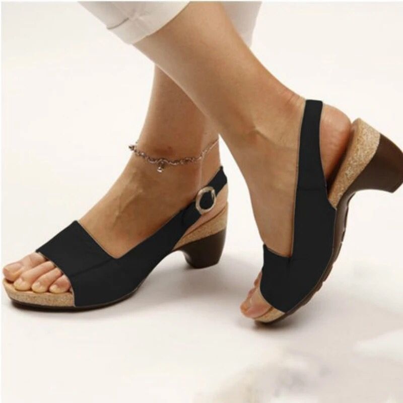 Block Low Heel Ankle Strap Sandals (9 colors)