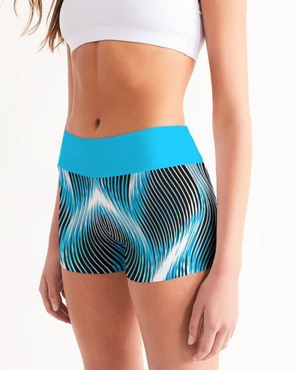 Orot (The Lights) Series: MAYIM CHAYIM | Living Waters (Blue) Mid Rise Sports Shorts