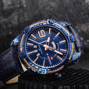 NAVIFORCE Quartz 30m Waterproof Male Sport Watch with Leather Band (5 colors)