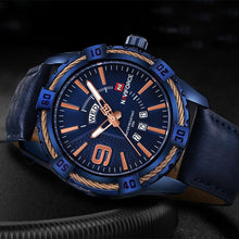 Cargar imagen en el visor de la galería, NAVIFORCE Quartz 30m Waterproof Male Sport Watch with Leather Band (5 colors)