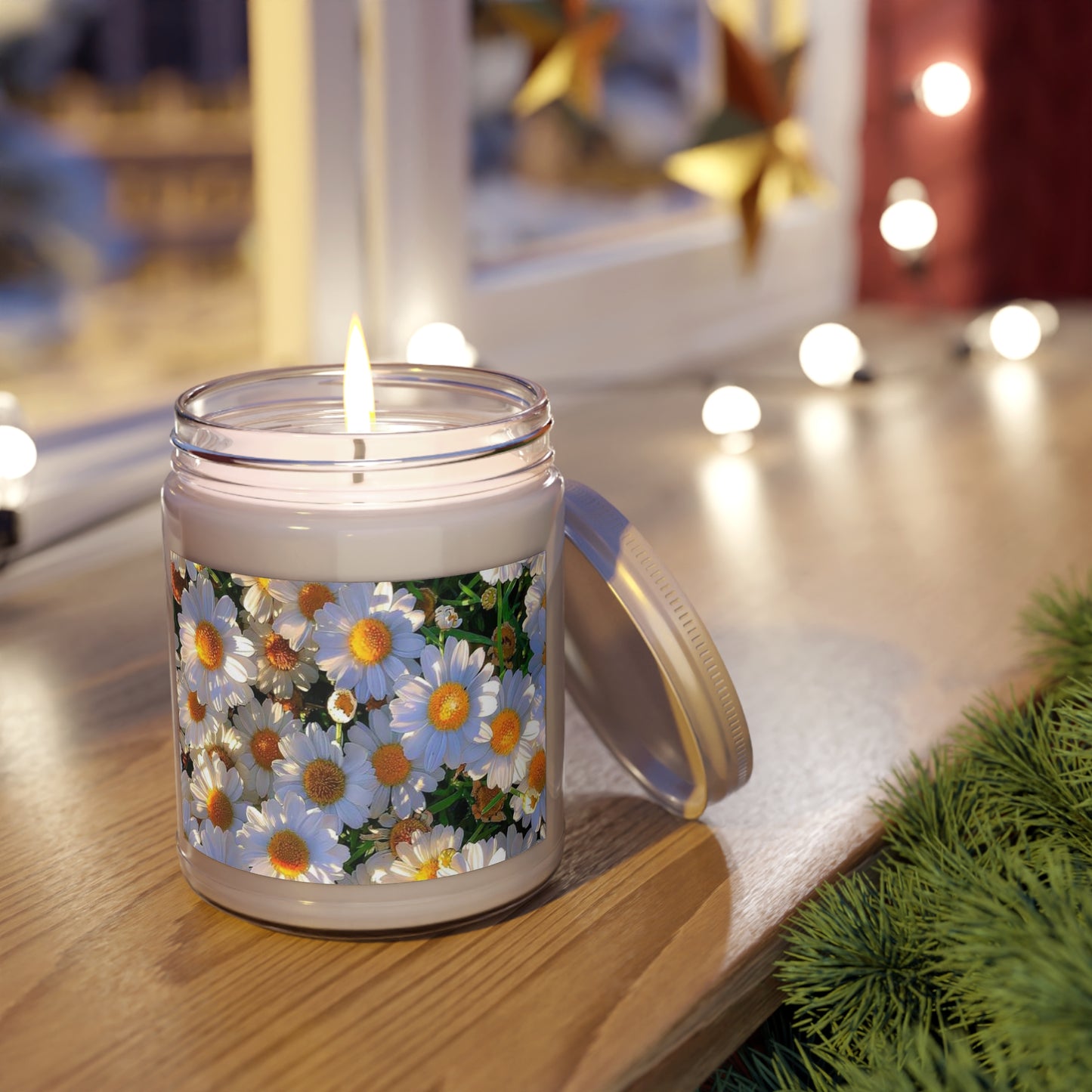 Sun-Kissed Meadow 9 oz Soy Candle — Floral Scented Jar with White Lid