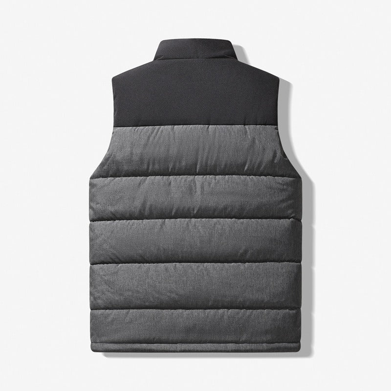 Thickened Color Block Stand Collar Cotton Puffer Vest for Men (3 colors)