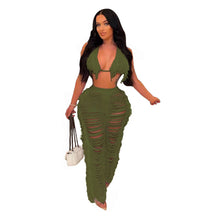 Load image into Gallery viewer, Solid Fringed Pants and Bikini Top Two Piece Set (10 colors)