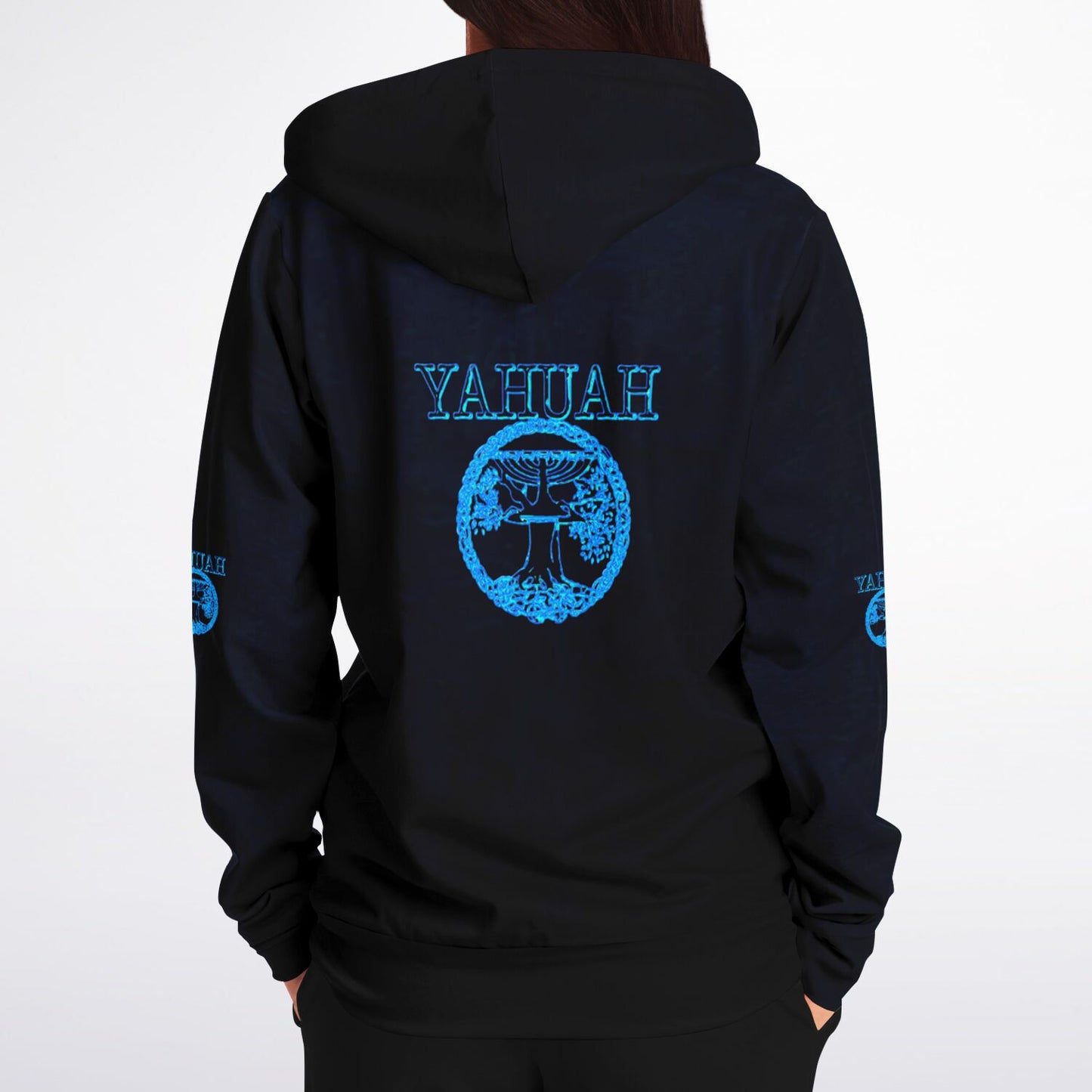 Yahuah-Tree of Life 02-02 Designer Athletic Unisex Zip Hoodie