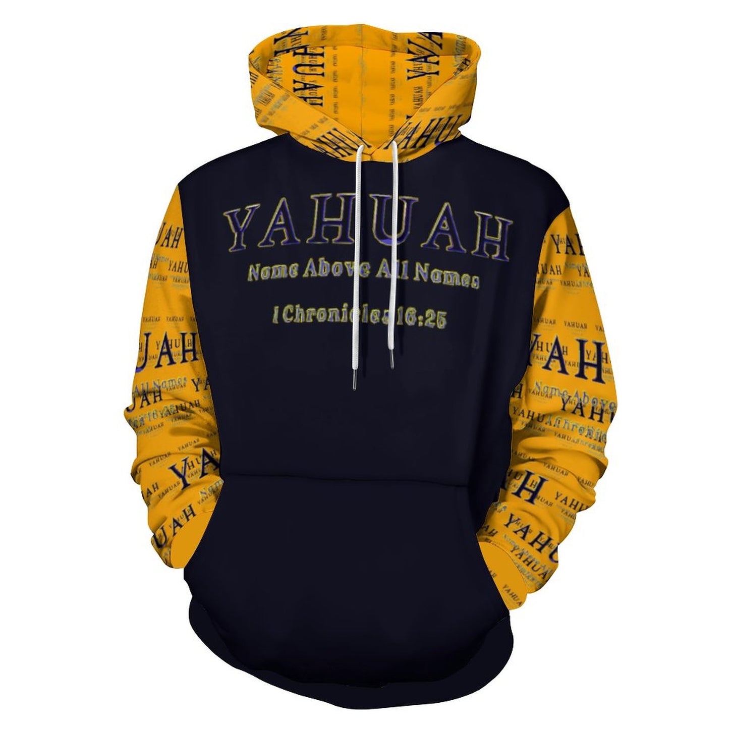 Yahuah-Name Above All Names 02-01 Men's Designer Hoodie with Double Layer Hood
