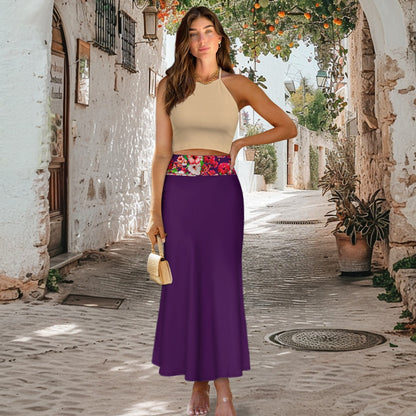 TRP Floral Print 03: Hibiscus Flowers 01-01 Tropical Bloom Mermaid Skirt