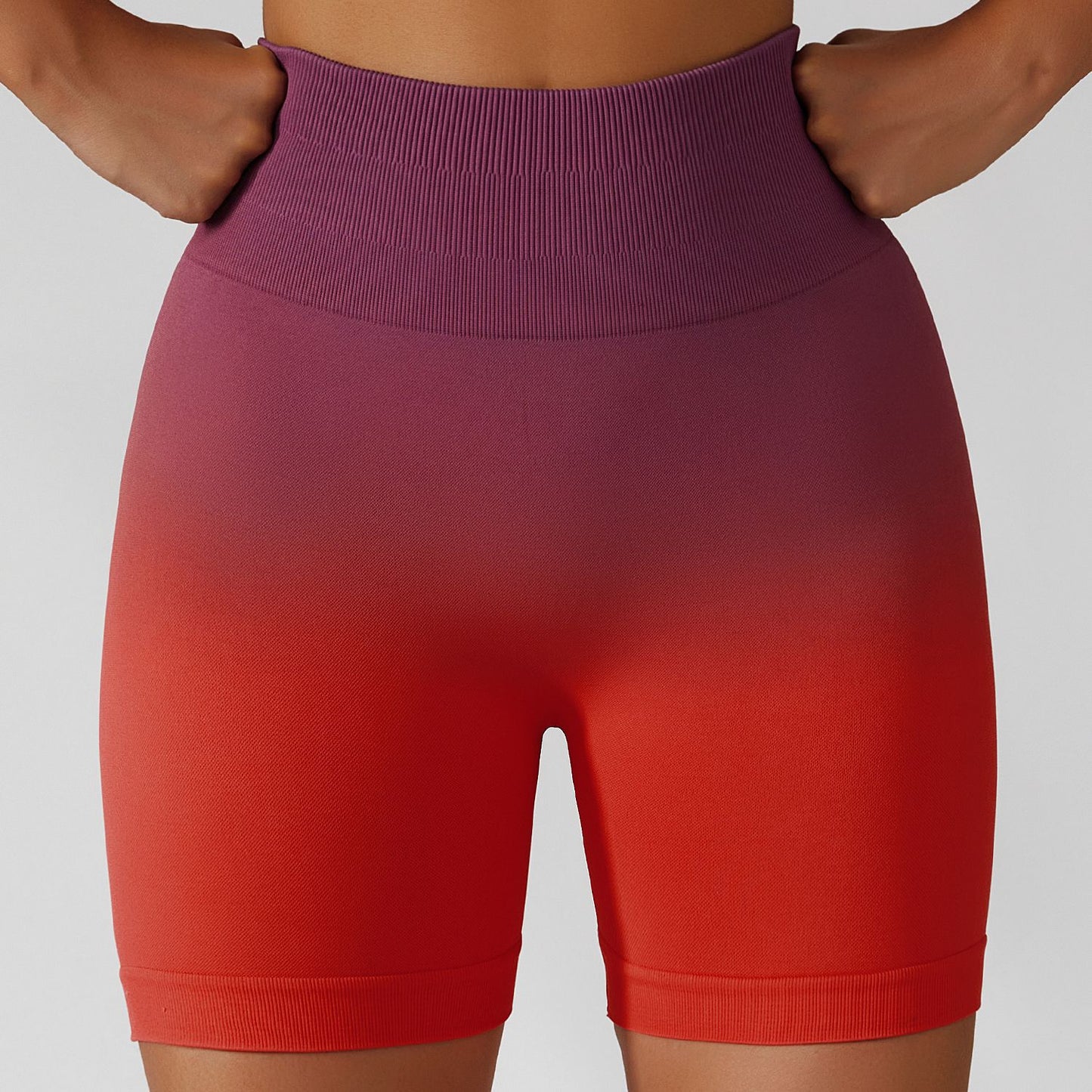 Breathable Gradient Seamless High Waist Elastic Hip Lift Yoga Fitness Shorts (4 colors)